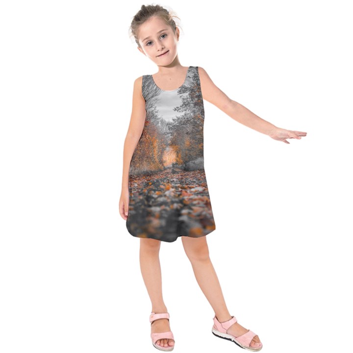 Breathe in Nature Background Kids  Sleeveless Dress