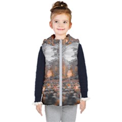 Breathe In Nature Background Kids  Hooded Puffer Vest by artworkshop