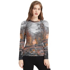 Breathe In Nature Background Women s Long Sleeve Rash Guard by artworkshop