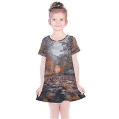 Breathe In Nature Background Kids  Simple Cotton Dress by artworkshop