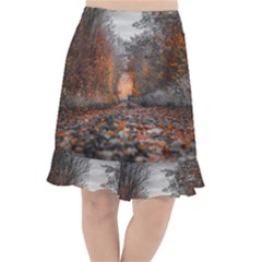 Breathe In Nature Background Fishtail Chiffon Skirt by artworkshop