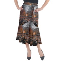 Breathe In Nature Background Midi Mermaid Skirt by artworkshop