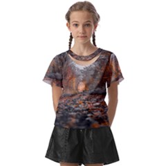 Breathe In Nature Background Kids  Front Cut Tee by artworkshop