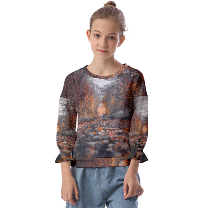 Breathe in Nature Background Kids  Cuff Sleeve Top