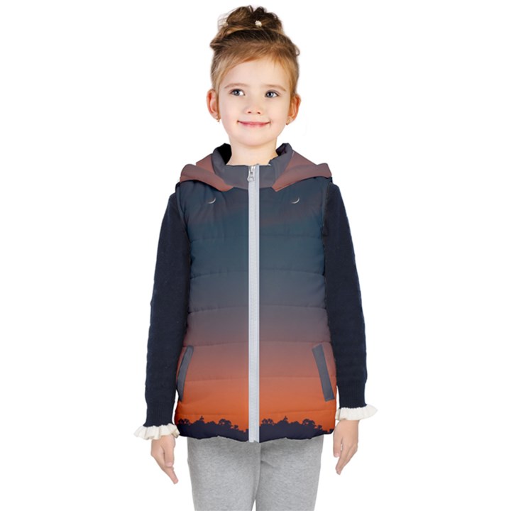 Sky gradient Kids  Hooded Puffer Vest