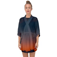 Sky Gradient Half Sleeve Chiffon Kimono by artworkshop