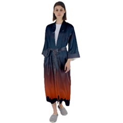 Sky Gradient Maxi Satin Kimono by artworkshop