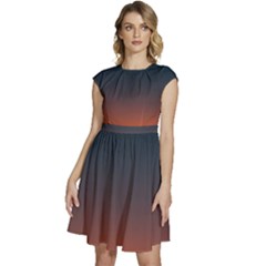 Sky Gradient Cap Sleeve High Waist Dress by artworkshop