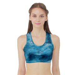 Blue Water Speech Therapy Sports Bra With Border by artworkshop