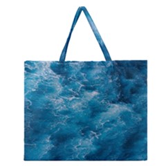 Blue Water Speech Therapy Zipper Large Tote Bag by artworkshop