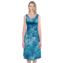 Blue Water Speech Therapy Midi Sleeveless Dress