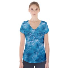 Blue Water Speech Therapy Short Sleeve Front Detail Top by artworkshop