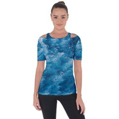 Blue Water Speech Therapy Shoulder Cut Out Short Sleeve Top by artworkshop