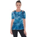 Blue Water Speech Therapy Shoulder Cut Out Short Sleeve Top View1