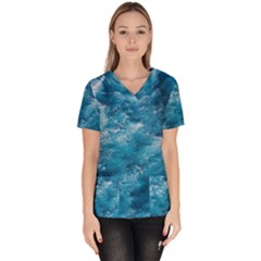 Blue Water Speech Therapy Women s V-neck Scrub Top by artworkshop