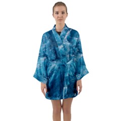 Blue Water Speech Therapy Long Sleeve Satin Kimono by artworkshop