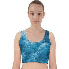 Blue Water Speech Therapy Velvet Racer Back Crop Top by artworkshop