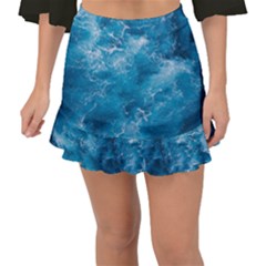 Blue Water Speech Therapy Fishtail Mini Chiffon Skirt