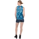 Blue Water Speech Therapy High Neck Satin Top View2