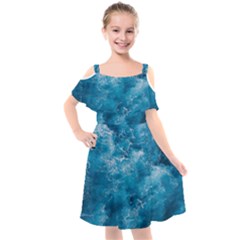 Blue Water Speech Therapy Kids  Cut Out Shoulders Chiffon Dress by artworkshop