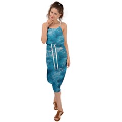 Blue Water Speech Therapy Waist Tie Cover Up Chiffon Dress by artworkshop