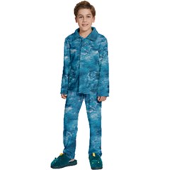 Blue Water Speech Therapy Kids  Long Sleeve Velvet Pajamas Set