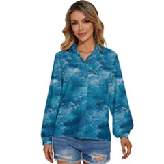 Blue Water Speech Therapy Women s Long Sleeve Button Down Shirt