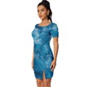 Blue Water Speech Therapy Fitted Knot Split End Bodycon Dress View2