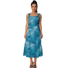 Blue Water Speech Therapy Square Neckline Tiered Midi Dress