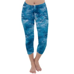 Blue Water Speech Therapy Capri Winter Leggings  by artworkshop