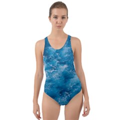 Blue Water Speech Therapy Cut-out Back One Piece Swimsuit by artworkshop