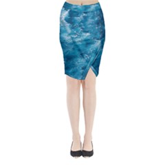 Blue Water Speech Therapy Midi Wrap Pencil Skirt by artworkshop