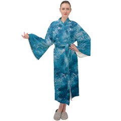 Blue Water Speech Therapy Maxi Velvet Kimono by artworkshop