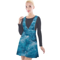 Blue Water Speech Therapy Plunge Pinafore Velour Dress by artworkshop