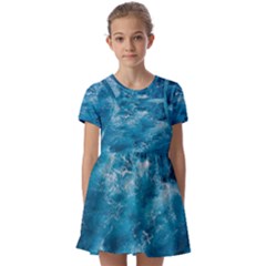 Blue Water Speech Therapy Kids  Short Sleeve Pinafore Style Dress