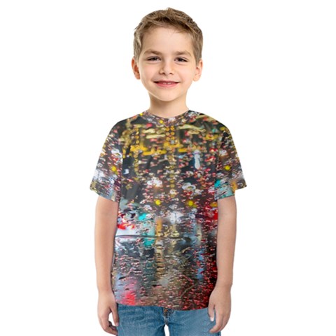 Water Droplets Kids  Sport Mesh Tee by artworkshop