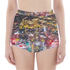 Water Droplets High-waisted Bikini Bottoms by artworkshop