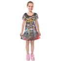 Water Droplets Kids  Short Sleeve Velvet Dress View1