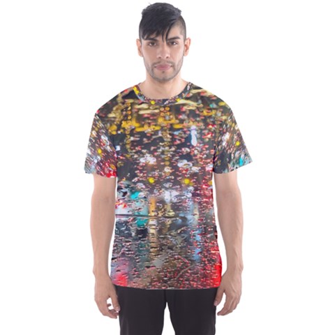 Water Droplets Men s Sport Mesh Tee by artworkshop