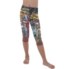 Water Droplets Kids  Lightweight Velour Capri Leggings  by artworkshop