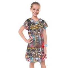 Water Droplets Kids  Drop Waist Dress