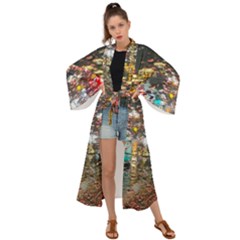 Water Droplets Maxi Kimono by artworkshop