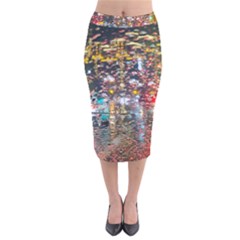 Water Droplets Velvet Midi Pencil Skirt by artworkshop