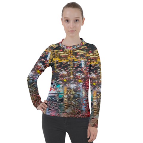 Water Droplets Women s Pique Long Sleeve Tee by artworkshop