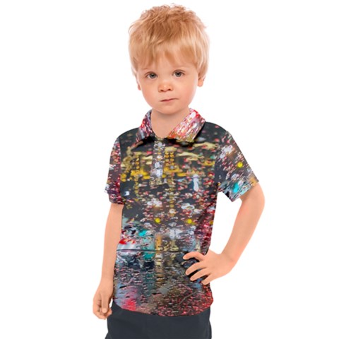 Water Droplets Kids  Polo Tee by artworkshop