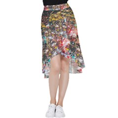 Water Droplets Frill Hi Low Chiffon Skirt by artworkshop