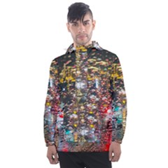 Water Droplets Men s Front Pocket Pullover Windbreaker by artworkshop