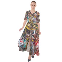 Water Droplets Waist Tie Boho Maxi Dress by artworkshop