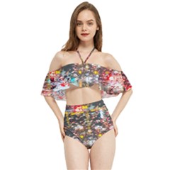 Water Droplets Halter Flowy Bikini Set  by artworkshop