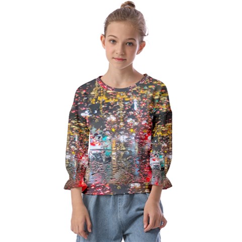 Water Droplets Kids  Cuff Sleeve Top by artworkshop